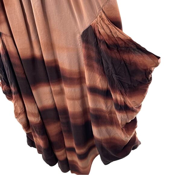 Hurley Neutral Earthtone Draped Pocket Mini Dress Witchy Goblincore Fairy Size M - Picture 4 of 8